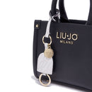 Borsa Donna a Mano Mini LIU JO Better stampa Bottalata Nera con Charm