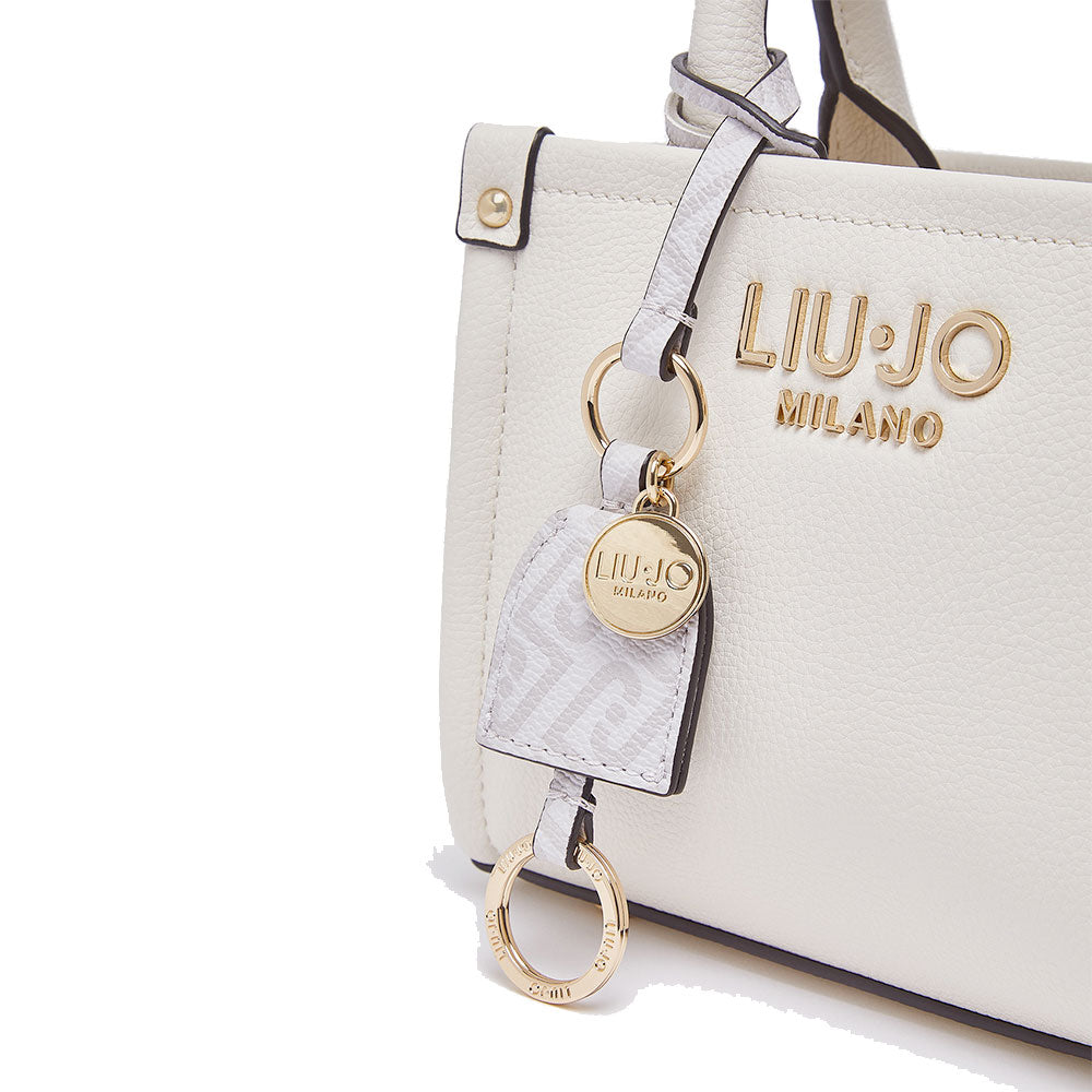 Kleine Damen-Henkeltasche LIU JO Better mit Bottalata-Prägung in Creme mit Charm