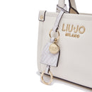 Kleine Damen-Henkeltasche LIU JO Better mit Bottalata-Prägung in Creme mit Charm