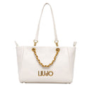 Women's Medium Cream Tote Bag LIU JO with Decorative Chain