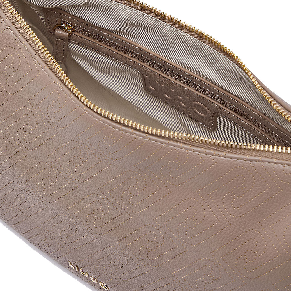 Hobo Bag Media con Tracolla LIU JO Marrone con Logo Laserato Monogram