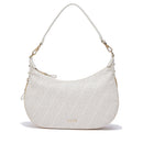 Hobo Bag Media con Tracolla LIU JO color Crema con Logo Laserato Monogram