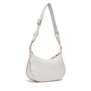 Hobo Bag Media con Tracolla LIU JO color Crema con Logo Laserato Monogram