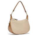Hobo Bag Media con Tracolla LIU JO in Tessuto Jacquard Beige con Logo All Over