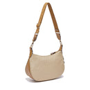 Hobo Bag Media con Tracolla LIU JO in Tessuto Jacquard Beige con Logo All Over