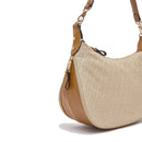 Hobo Bag Media con Tracolla LIU JO in Tessuto Jacquard Beige con Logo All Over