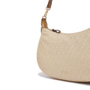 Hobo Bag Media con Tracolla LIU JO in Tessuto Jacquard Beige con Logo All Over