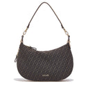 Hobo Bag Media con Tracolla LIU JO in Tessuto Jacquard Testa di Moro con Logo All Over