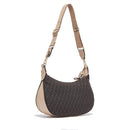 Hobo Bag Media con Tracolla LIU JO in Tessuto Jacquard Testa di Moro con Logo All Over