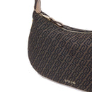 Hobo Bag Media con Tracolla LIU JO in Tessuto Jacquard Testa di Moro con Logo All Over