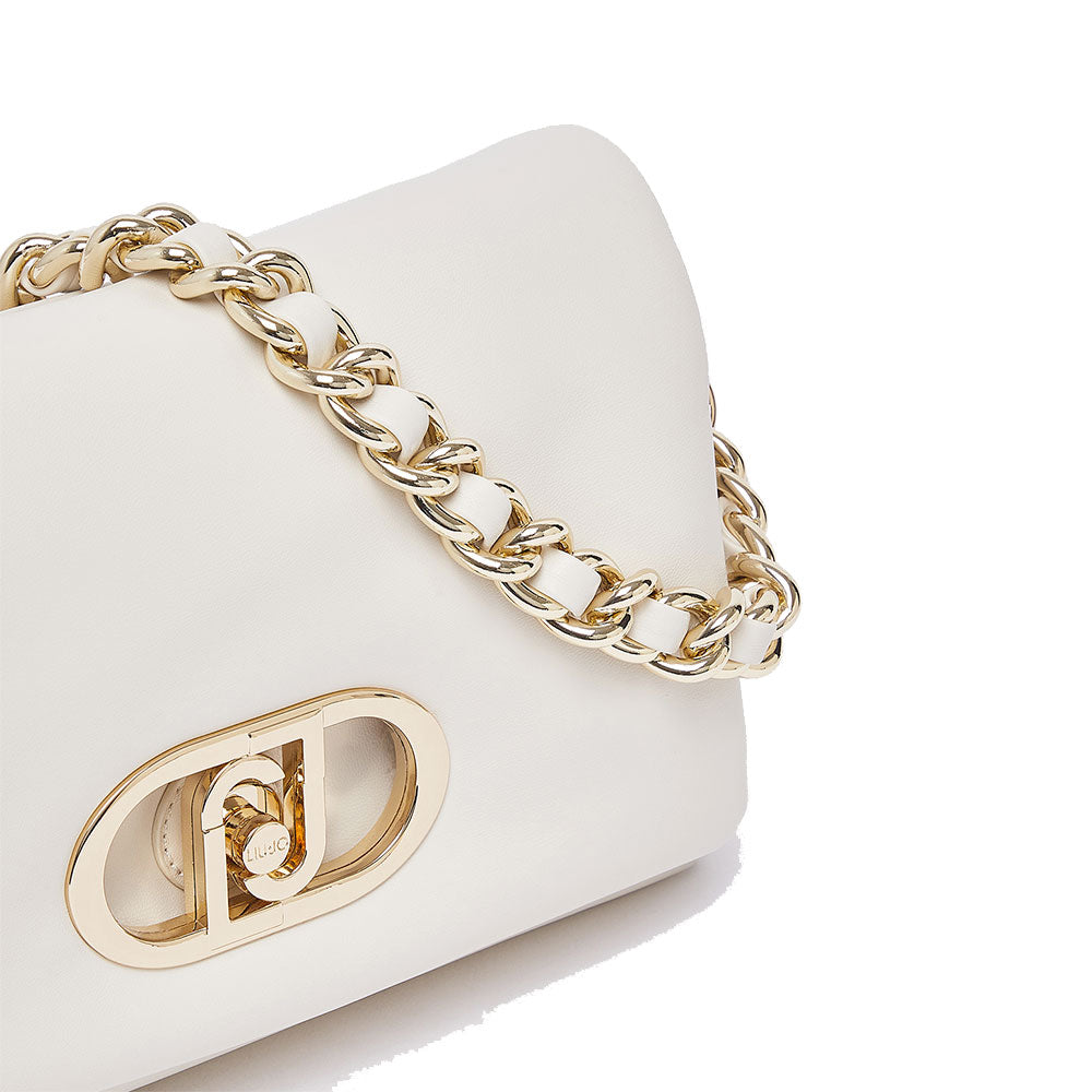 Mittelgroße Damen-Schultertasche LIU JO Better Modell La Puffy in Creme