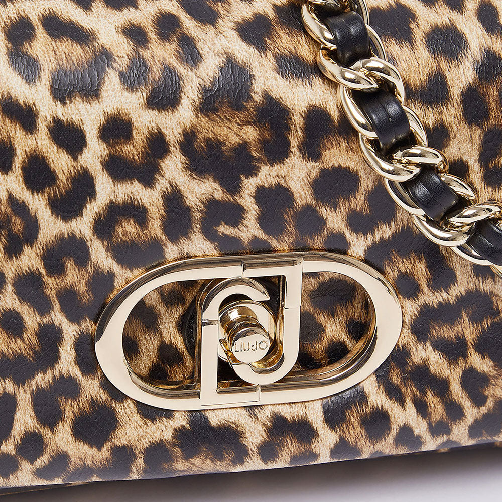 Borsa Donna Media a Spalla LIU JO Better linea La Puffy stampa Animalier