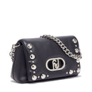 Borsa Donna Media a Spalla LIU JO linea La Puffy Nera con Borchie