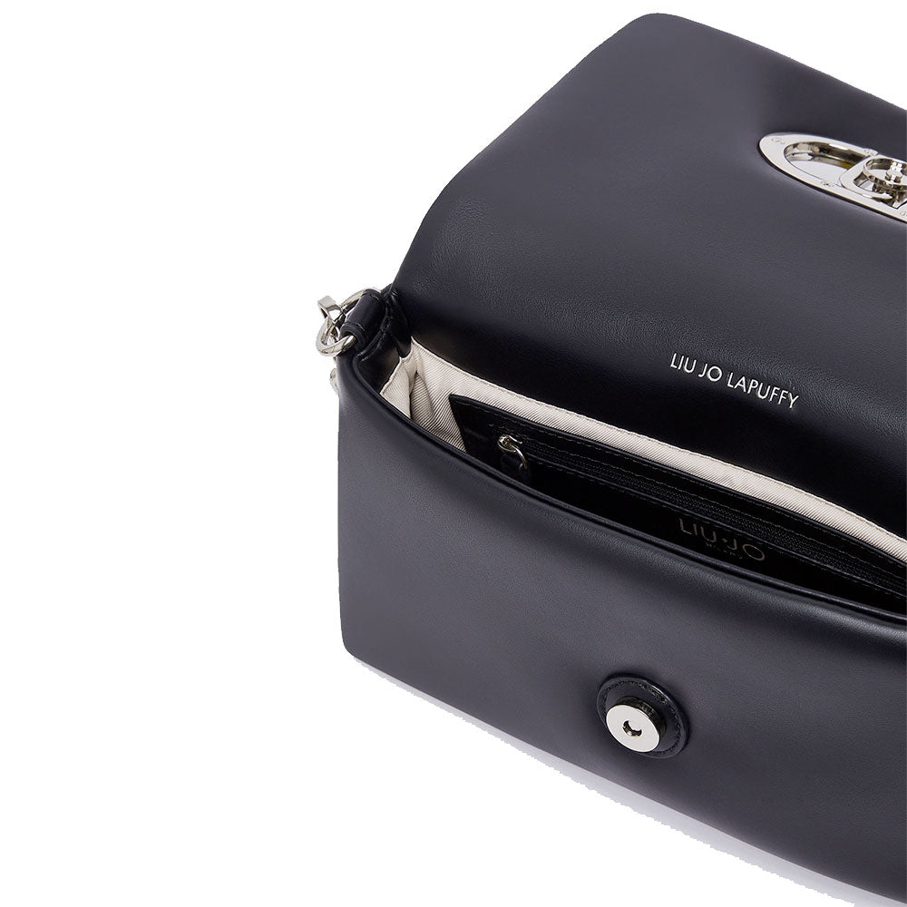 Borsa Donna Media a Spalla LIU JO linea La Puffy Nera con Borchie