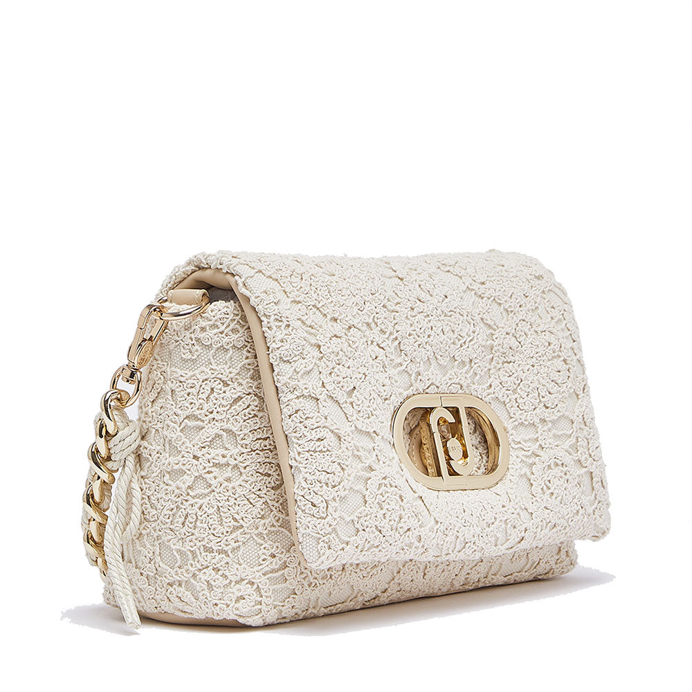 Borsa Donna Media a Spalla LIU JO Better linea La Puffy in Crochet color Crema