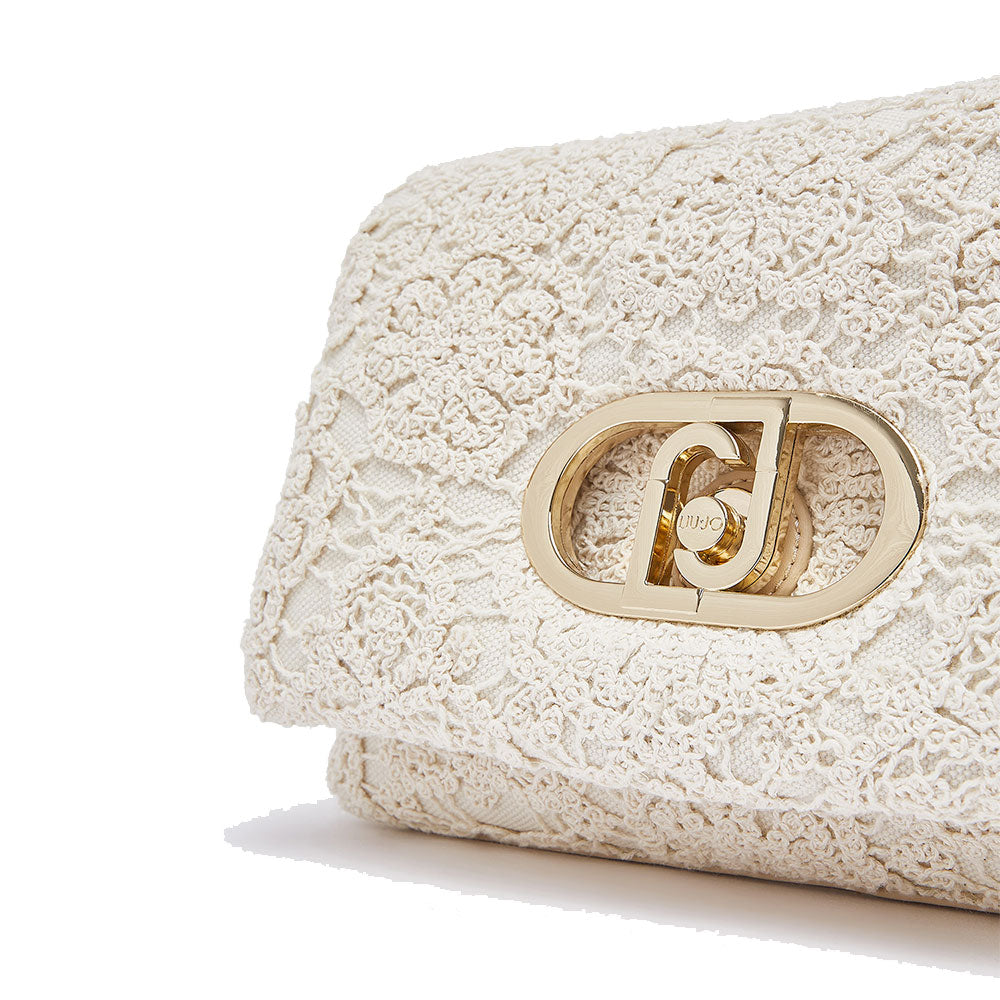 Borsa Donna Media a Spalla LIU JO Better linea La Puffy in Crochet color Crema