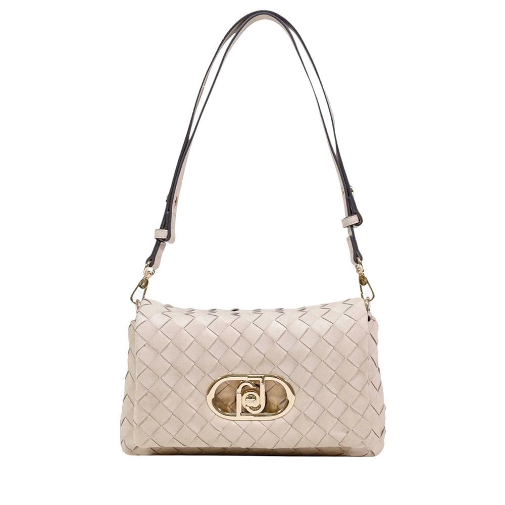 Borsa Media a Spalla Donna LIU JO Better linea La Puffy Intrecciata Beige