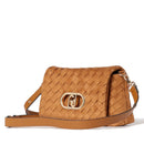 Borsa Donna Media a Spalla LIU JO linea La Puffy effetto Scamosciato Intrecciato Marrone
