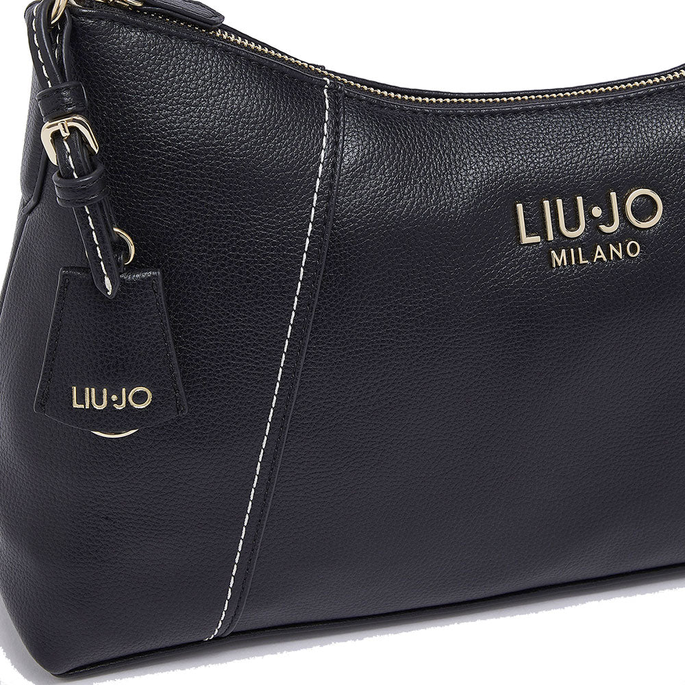Borsa Donna Hobo Media LIU JO effetto Bottalato Nero