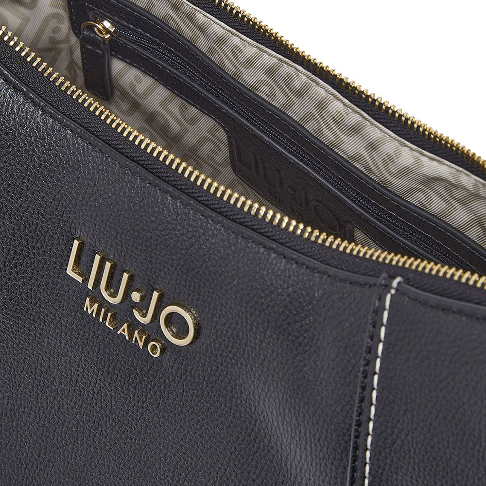 Borsa Donna Hobo Media LIU JO effetto Bottalato Nero