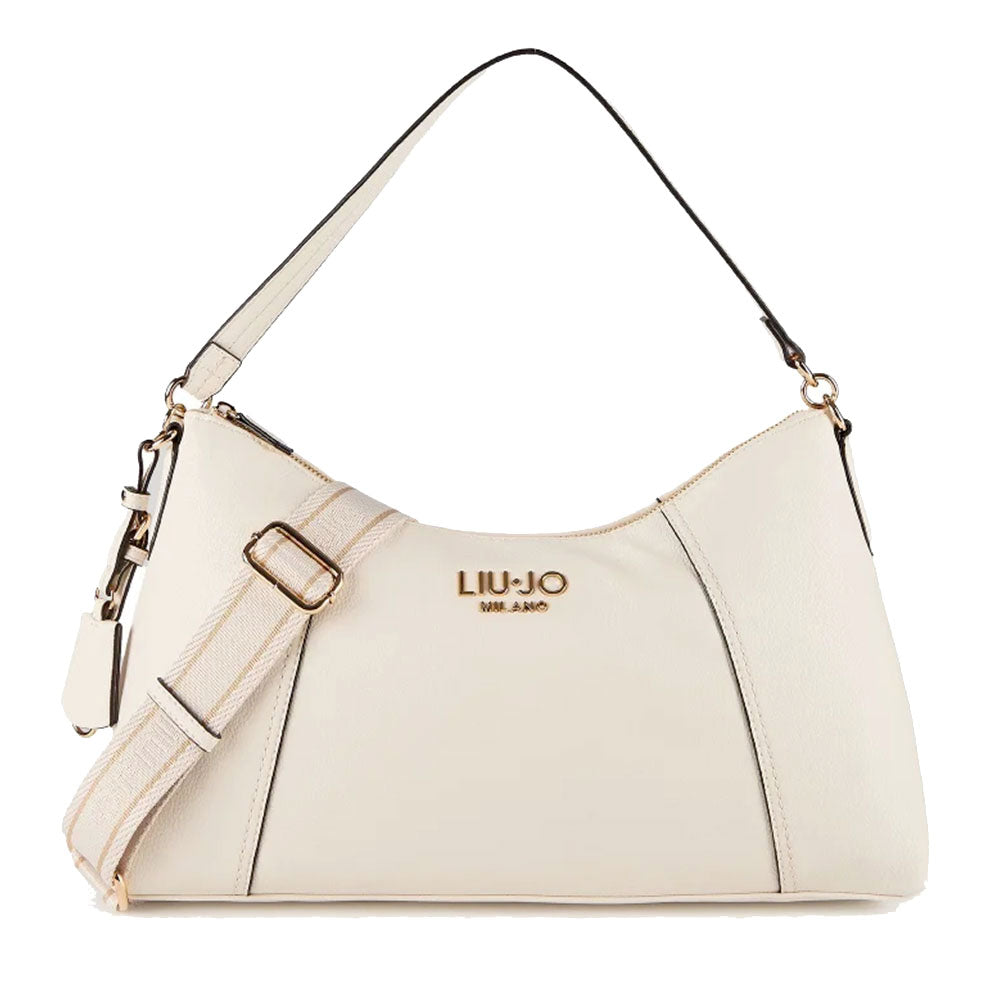 Borsa Donna Hobo Media LIU JO effetto Bottalato color Crema