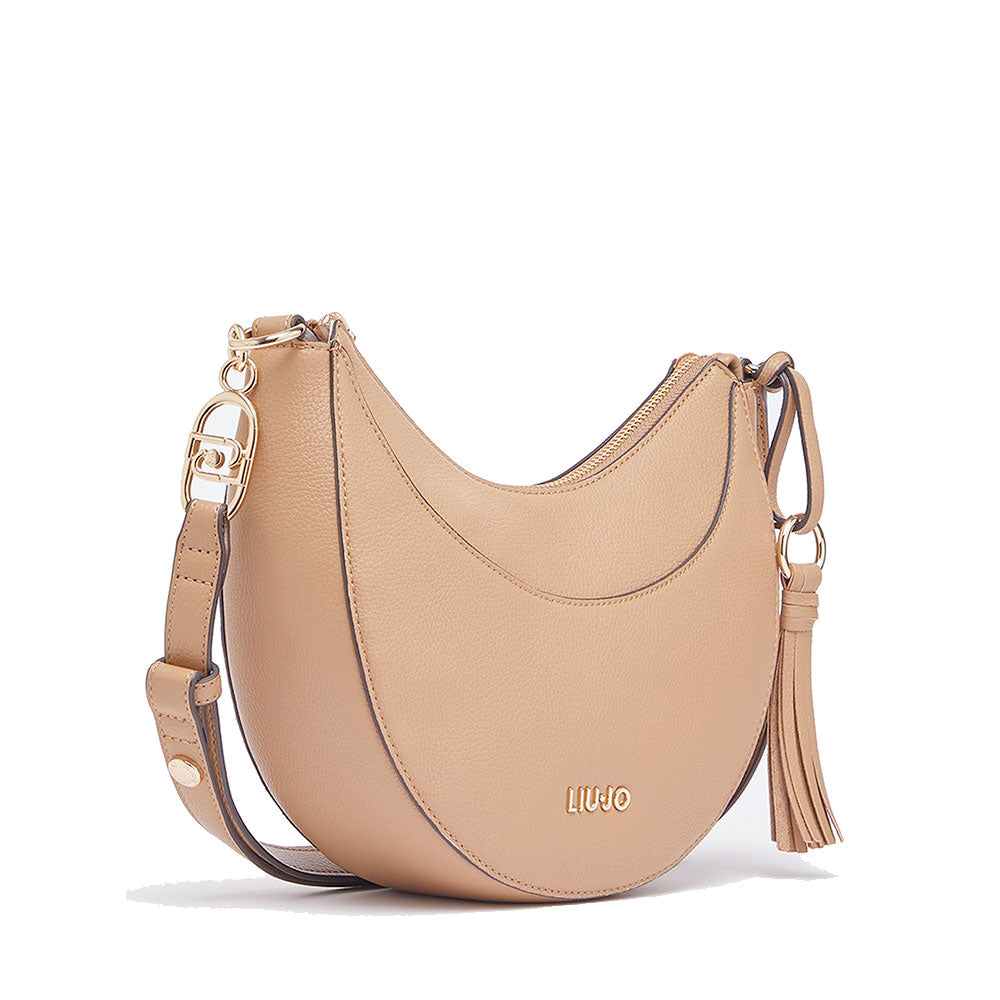 Hobo Bag Media Donna LIU JO stampa Bottalata color Cammello con Charm