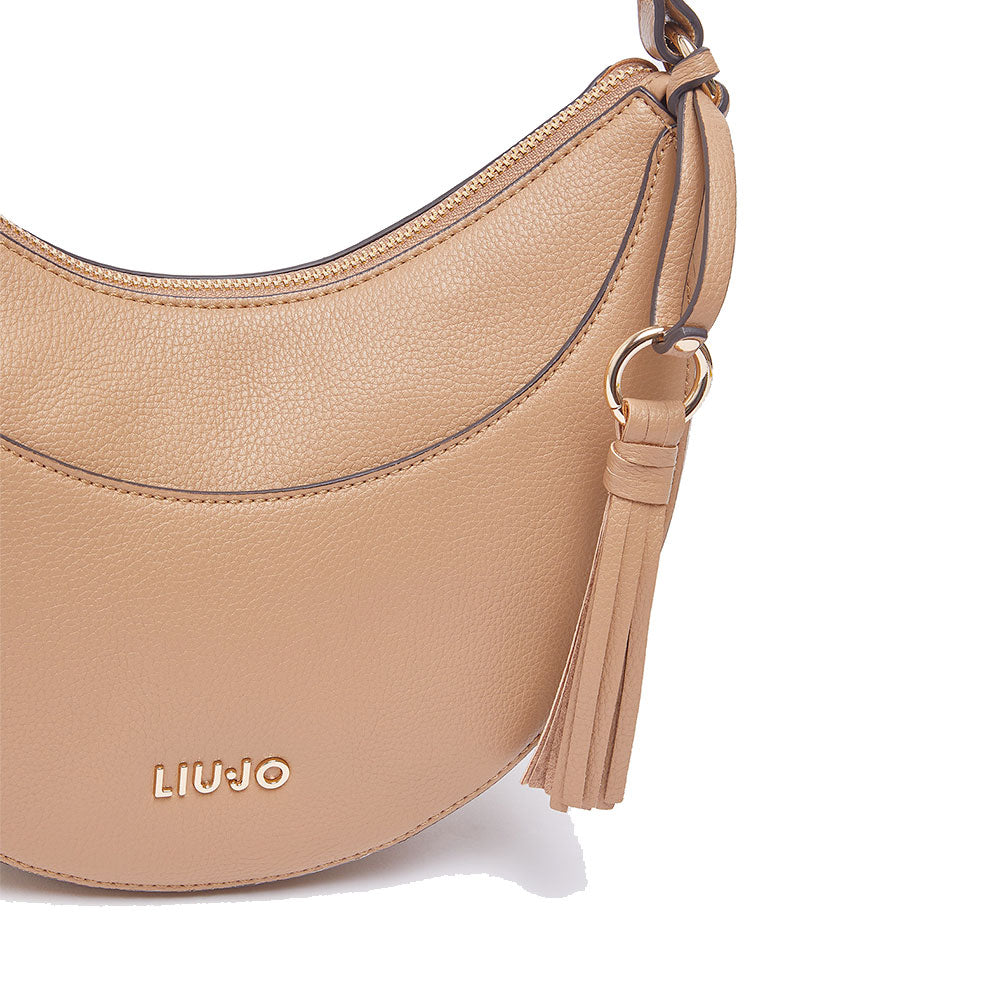 Hobo Bag Media Donna LIU JO stampa Bottalata color Cammello con Charm