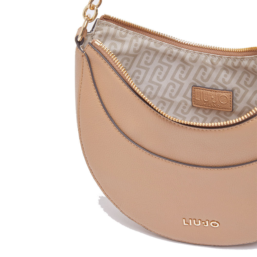 Hobo Bag Media Donna LIU JO stampa Bottalata color Cammello con Charm