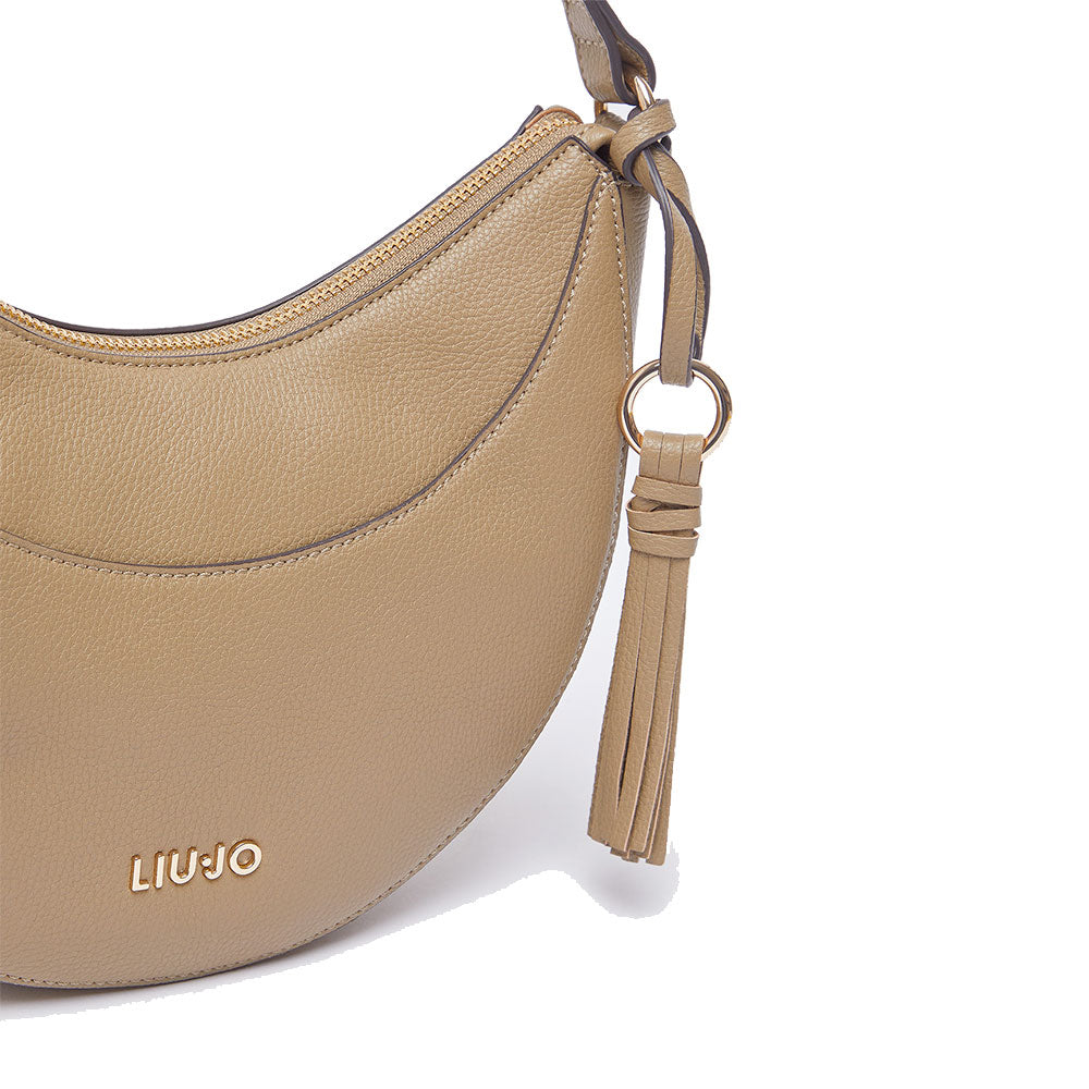 Mittelgroße Damen-Beuteltasche LIU JO mit Bottalata-Print in Fango mit Charm