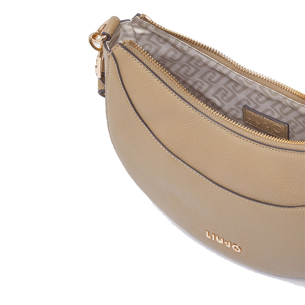 Mittelgroße Damen-Beuteltasche LIU JO mit Bottalata-Print in Fango mit Charm
