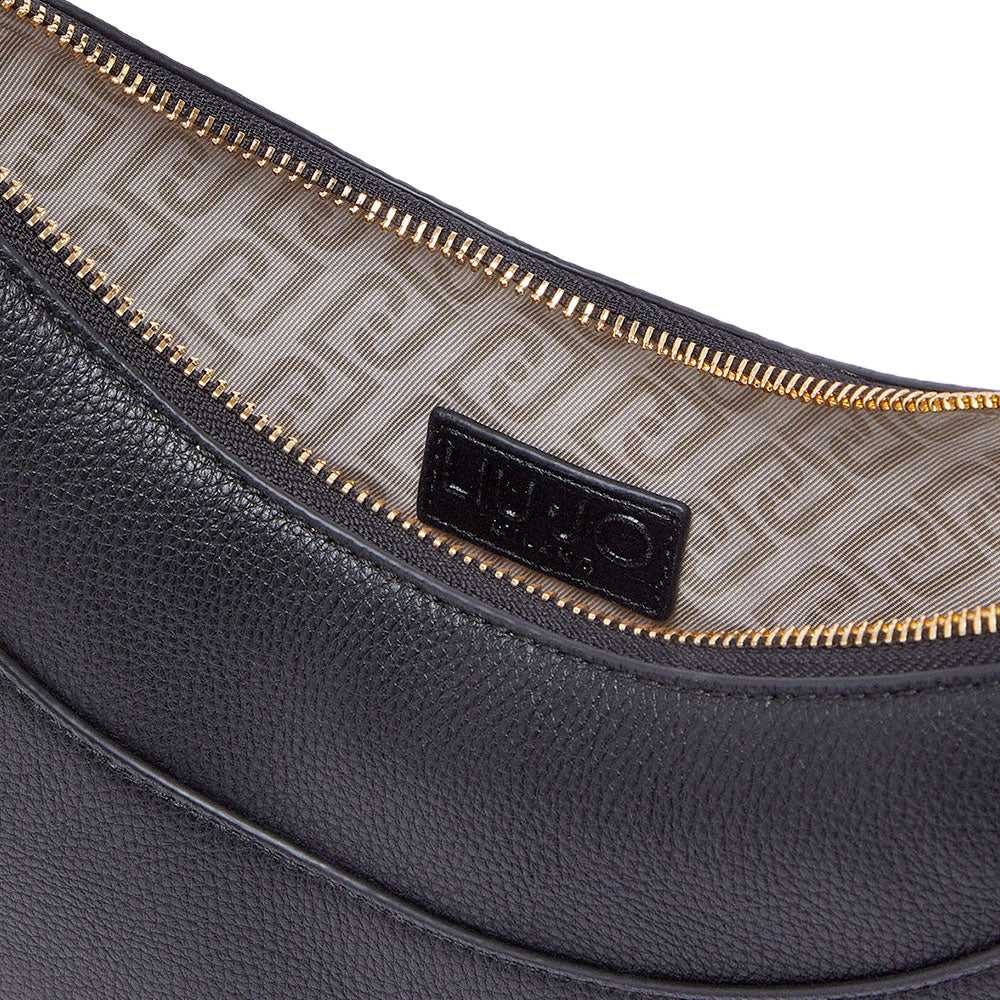 Mittelgroße Damen-Beuteltasche LIU JO mit Bottalata-Print in Schwarz mit Charm