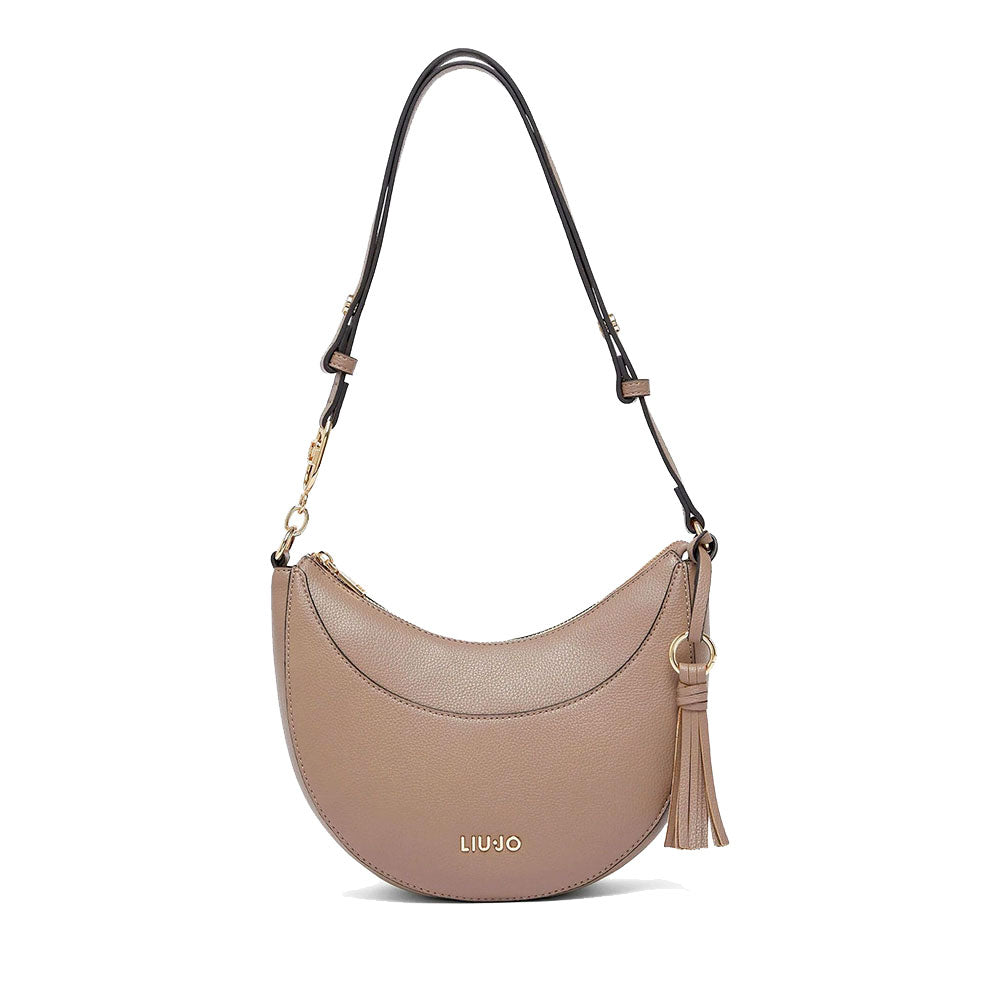 Hobo Bag Media Donna LIU JO stampa Bottalata color Mocha con Charm