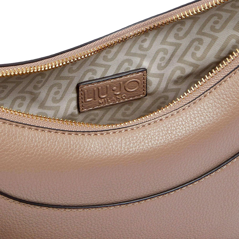 Hobo Bag Media Donna LIU JO stampa Bottalata color Mocha con Charm