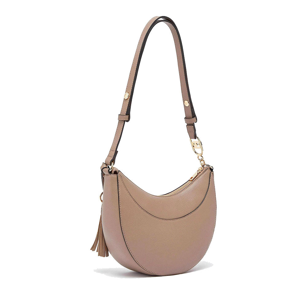 Hobo Bag Media Donna LIU JO stampa Bottalata color Mocha con Charm