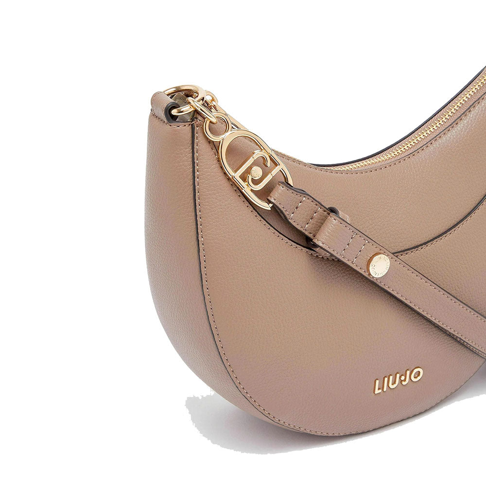 Hobo Bag Media Donna LIU JO stampa Bottalata color Mocha con Charm