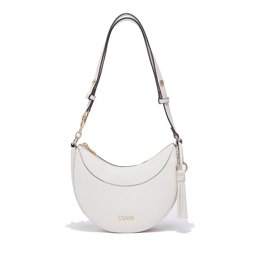 Hobo Bag Media Donna LIU JO stampa Bottalata color Panna con Charm