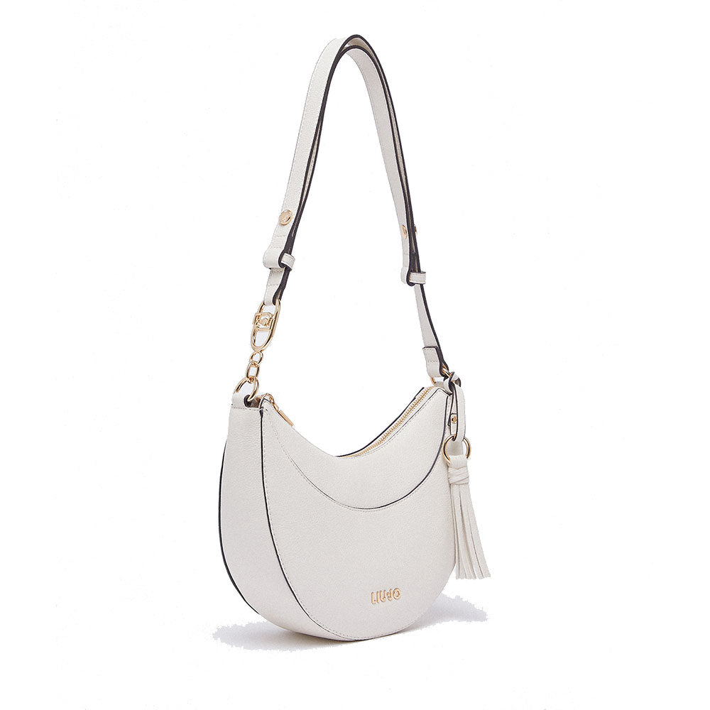 Mittelgroße Damen-Beuteltasche LIU JO mit Bottalata-Print in Panna mit Charm