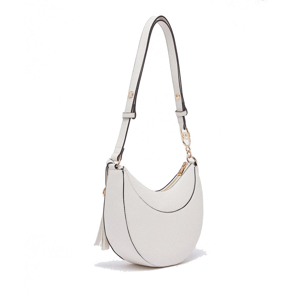 Mittelgroße Damen-Beuteltasche LIU JO mit Bottalata-Print in Panna mit Charm