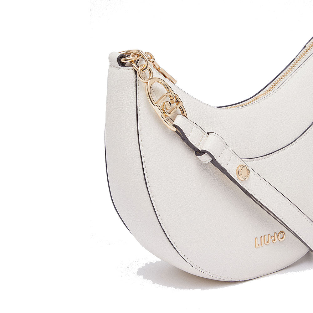 Mittelgroße Damen-Beuteltasche LIU JO mit Bottalata-Print in Panna mit Charm