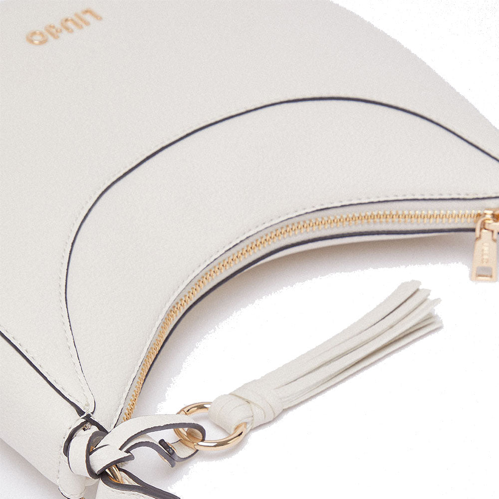 Mittelgroße Damen-Beuteltasche LIU JO mit Bottalata-Print in Panna mit Charm