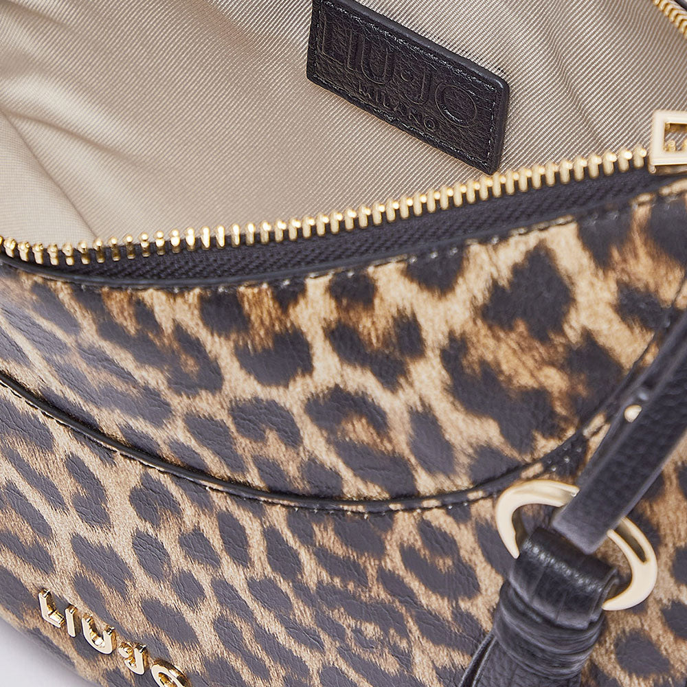 Hobo Bag Media Donna LIU JO stampa Animalier con Charm