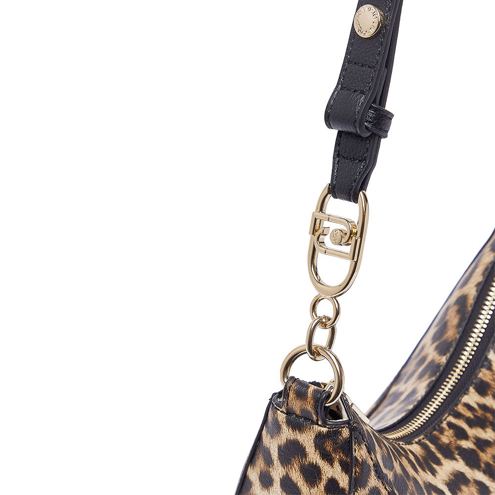 Hobo Bag Media Donna LIU JO stampa Animalier con Charm