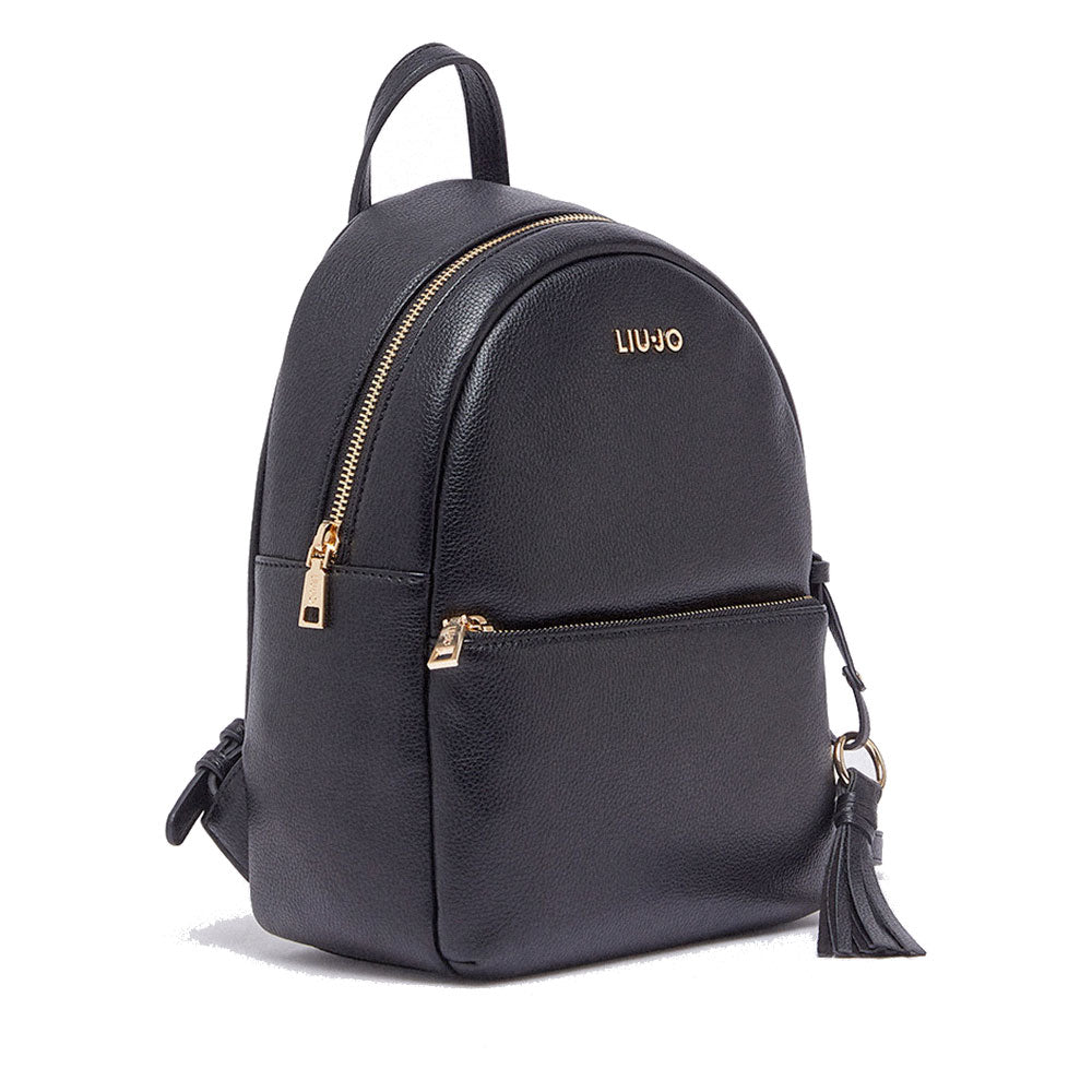 Zaino Donna LIU JO Better stampa Bottalata Nera con Charm