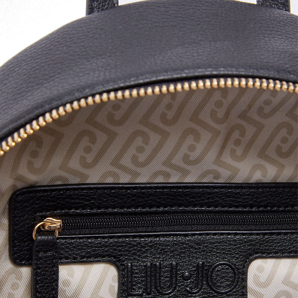 Zaino Donna LIU JO Better stampa Bottalata Nera con Charm