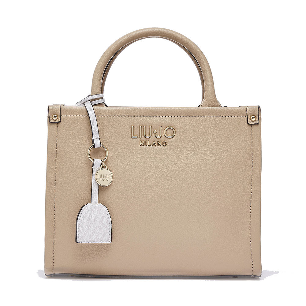 Borsa Donna a Mano LIU JO Better stampa Bottalata Dark Cipria con Charm