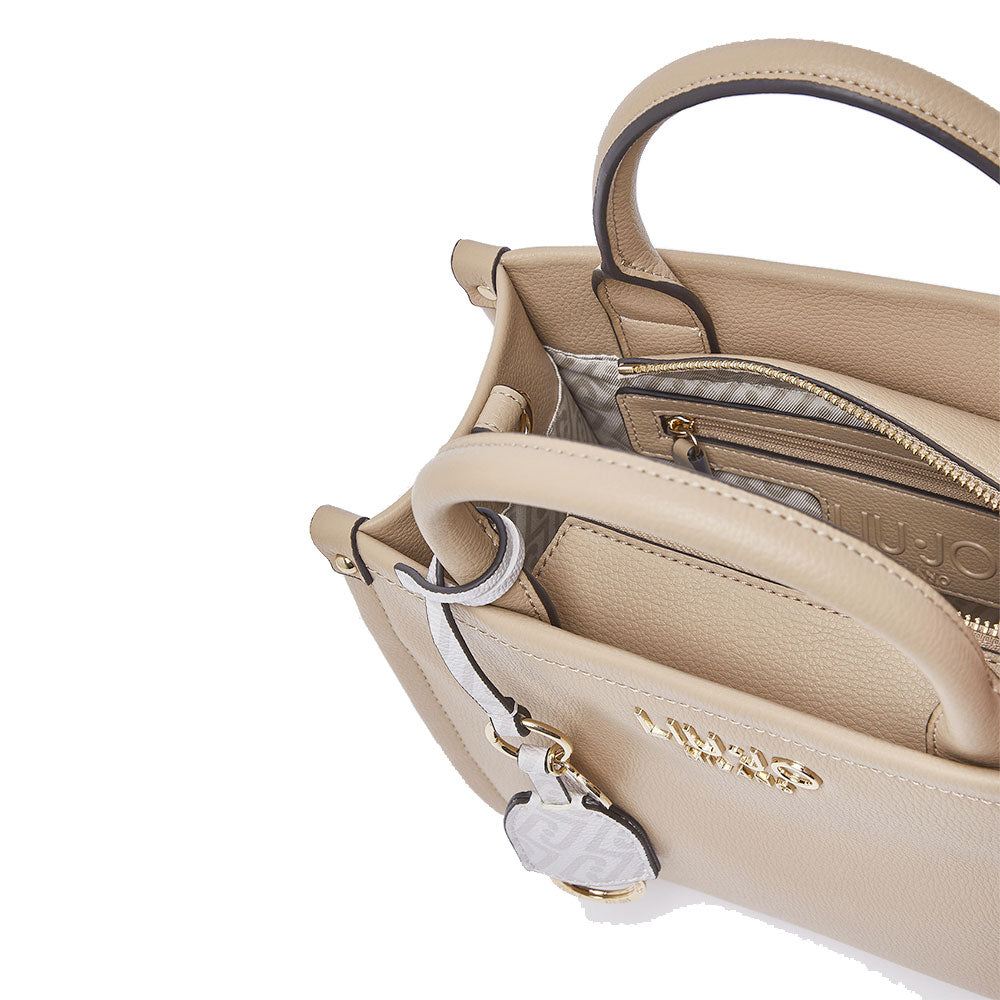 Borsa Donna a Mano LIU JO Better stampa Bottalata Dark Cipria con Charm