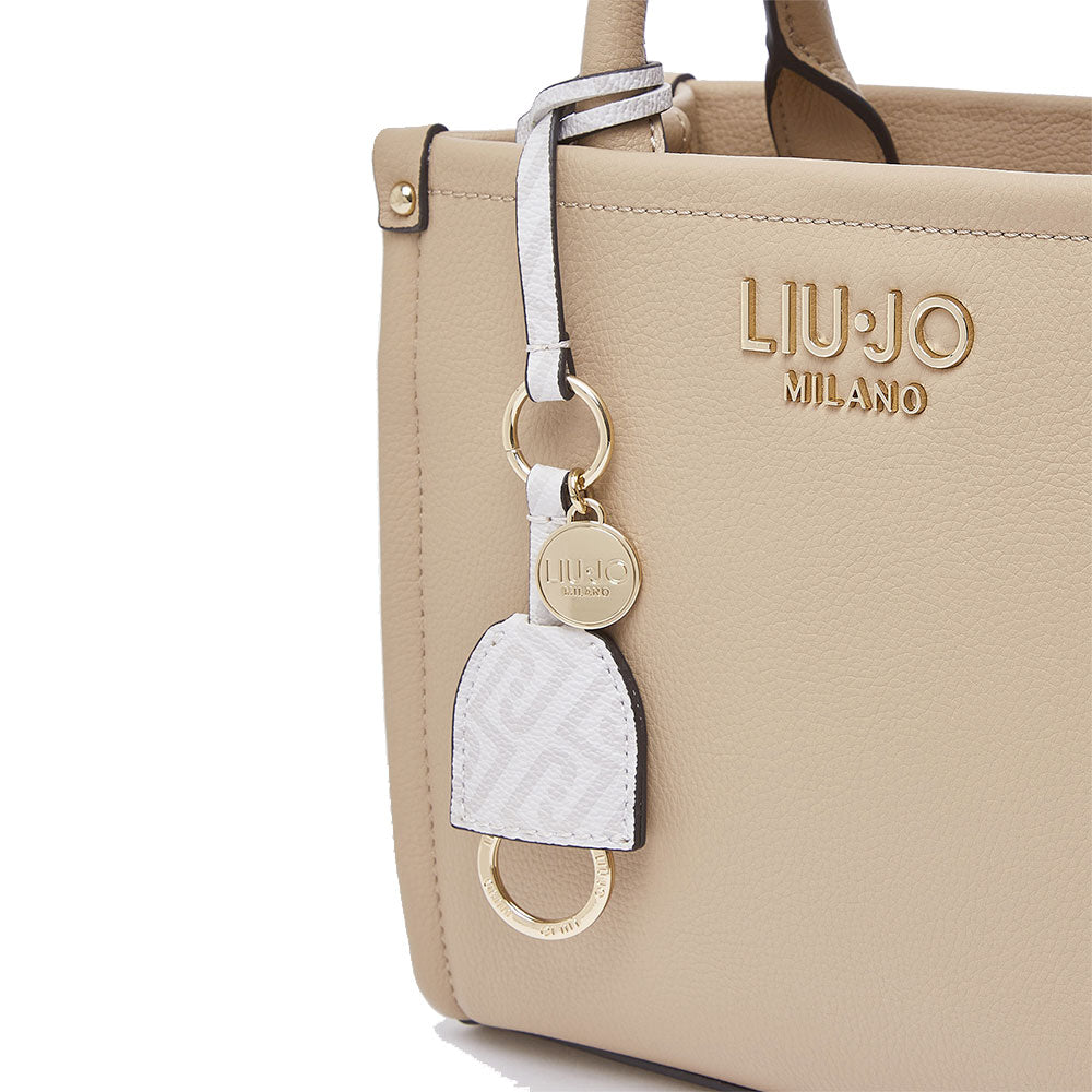 Borsa Donna a Mano LIU JO Better stampa Bottalata Dark Cipria con Charm