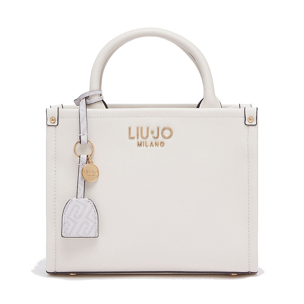 Borsa Donna a Mano LIU JO Better stampa Bottalata color Crema con Charm