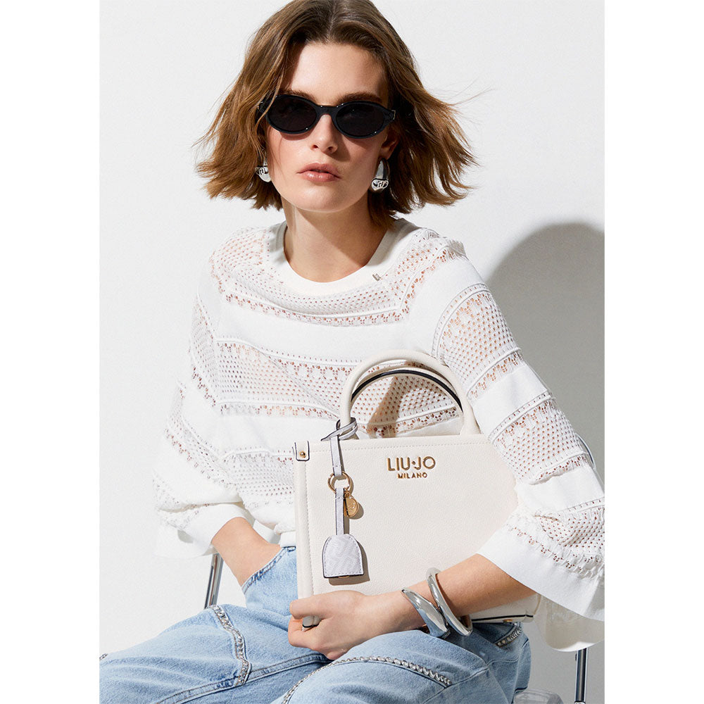 Borsa Donna a Mano LIU JO Better stampa Bottalata Dark Cipria con Charm