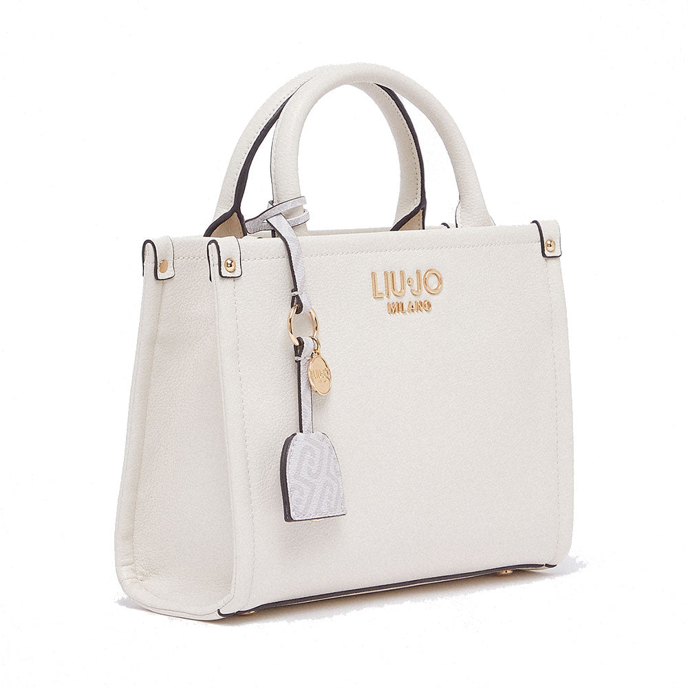 Borsa Donna a Mano LIU JO Better stampa Bottalata color Crema con Charm